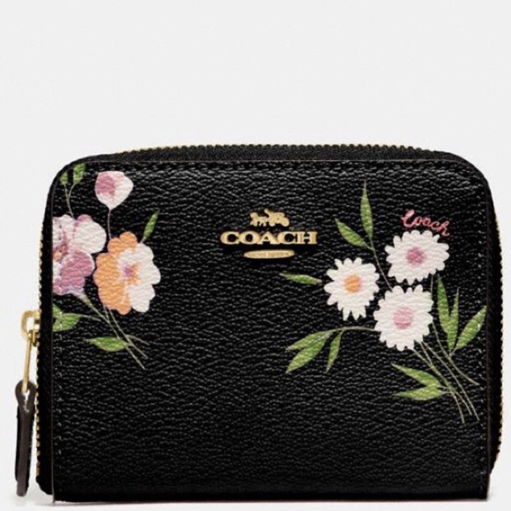 Coach NWT Small Black and Floral Wallet - Picture 2 of 4